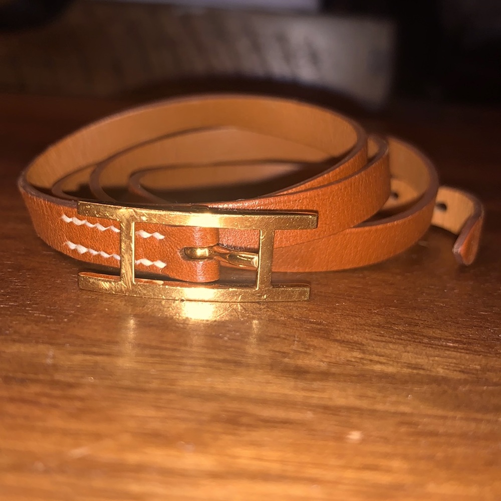 Hermès genuine signature leather wrap bracelet